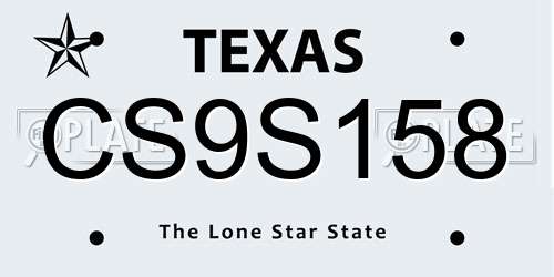 CS9S158 Texas License Plate
