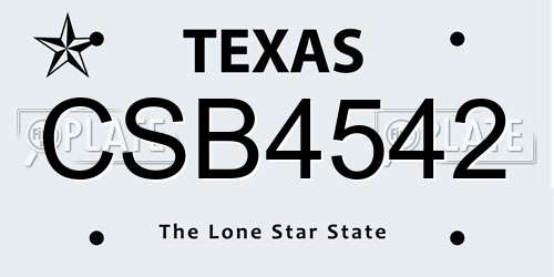 CSB4542 Texas License Plate