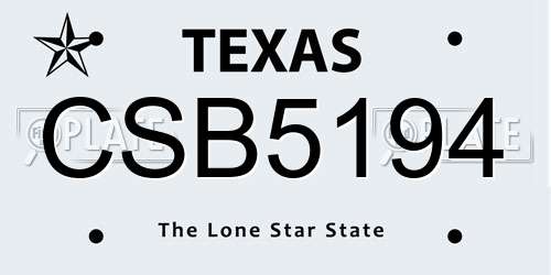 CSB5194 Texas License Plate