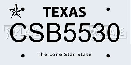 CSB5530 Texas License Plate