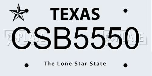 CSB5550 Texas License Plate