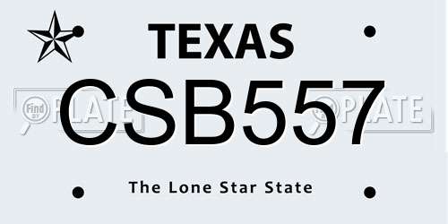 CSB557 Texas License Plate