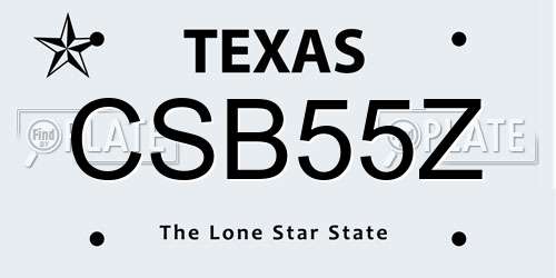 CSB55Z Texas License Plate