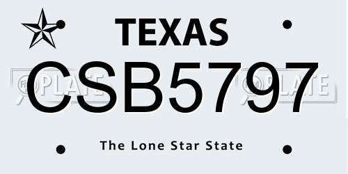 CSB5797 Texas License Plate
