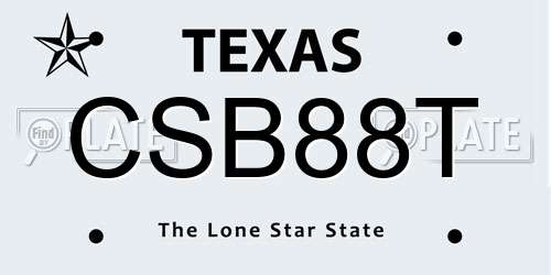 CSB88T Texas License Plate