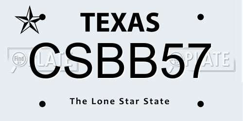 CSBB57 Texas License Plate