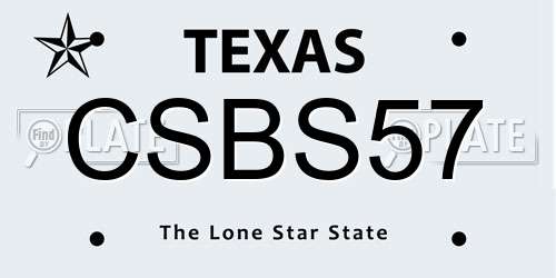 CSBS57 Texas License Plate