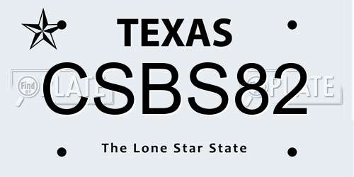 CSBS82 Texas License Plate