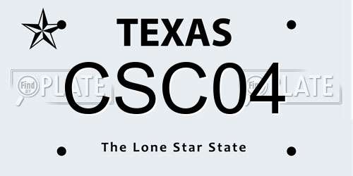 CSC04 Texas License Plate
