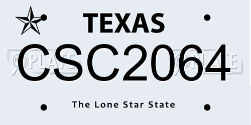 CSC2064 Texas License Plate