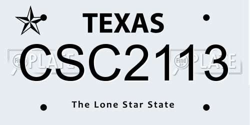 CSC2113 Texas License Plate