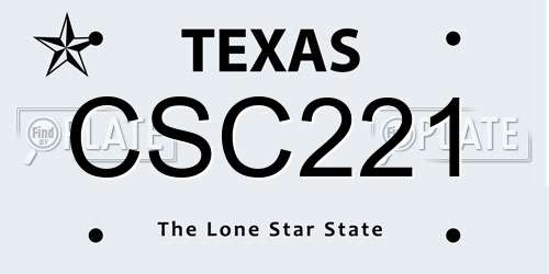 CSC221 Texas License Plate