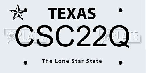 CSC22Q Texas License Plate