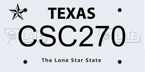 CSC270 Texas License Plate