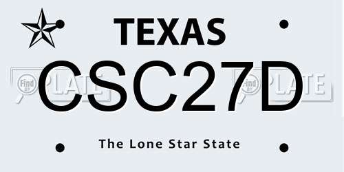 CSC27D Texas License Plate
