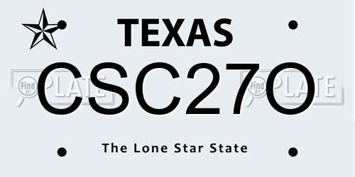 CSC27O Texas License Plate