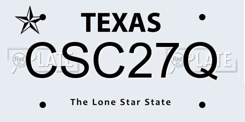 CSC27Q Texas License Plate