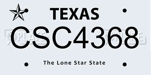 CSC4368 Texas License Plate