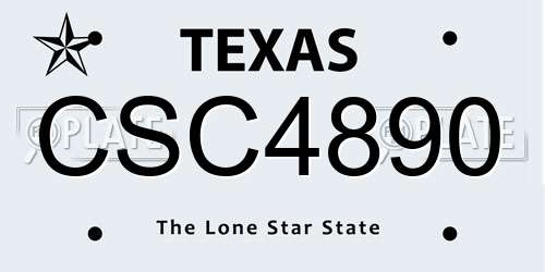 CSC4890 Texas License Plate