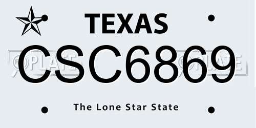 CSC6869 Texas License Plate