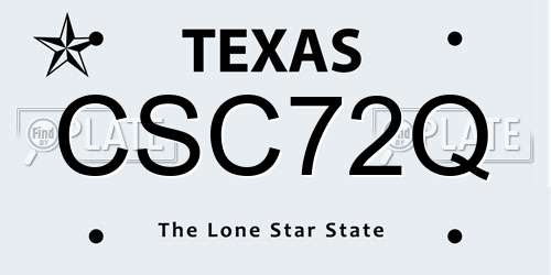 CSC72Q Texas License Plate