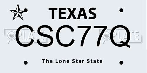 CSC77Q Texas License Plate