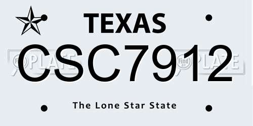 CSC7912 Texas License Plate