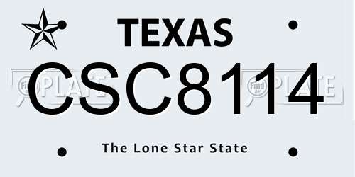 CSC8114 Texas License Plate
