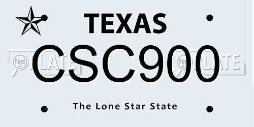 CSC900 Texas License Plate