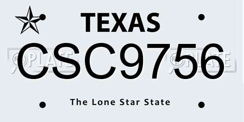 CSC9756 Texas License Plate
