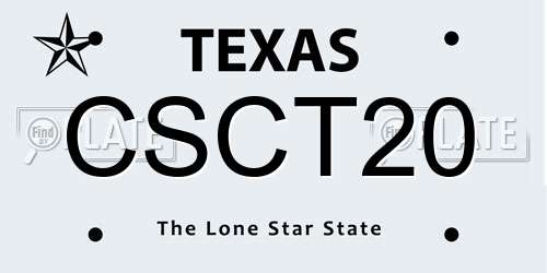 CSCT20 Texas License Plate