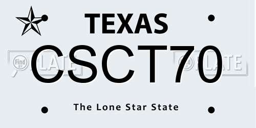 CSCT70 Texas License Plate