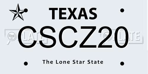 CSCZ20 Texas License Plate