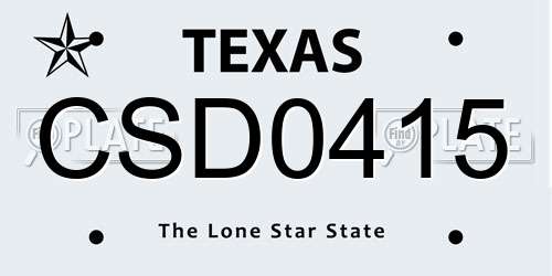 CSD0415 Texas License Plate