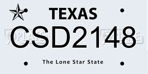 CSD2148 Texas License Plate