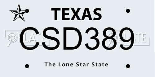 CSD389 Texas License Plate