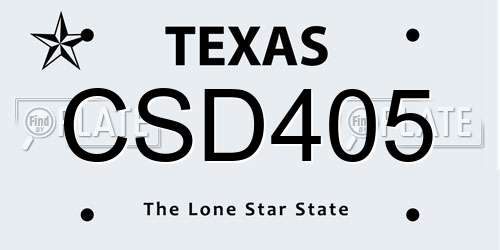 CSD405 Texas License Plate