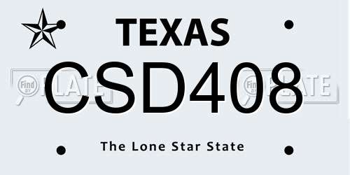 CSD408 Texas License Plate