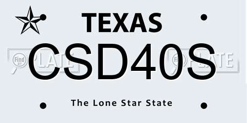 CSD40S Texas License Plate