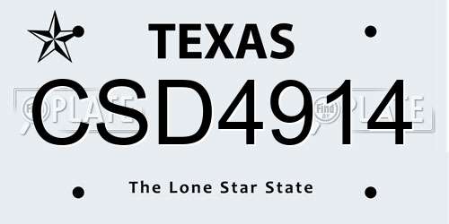 CSD4914 Texas License Plate