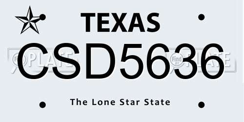 CSD5636 Texas License Plate