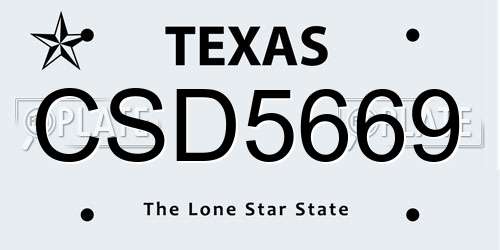 CSD5669 Texas License Plate