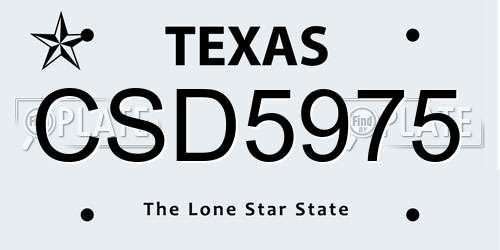 CSD5975 Texas License Plate