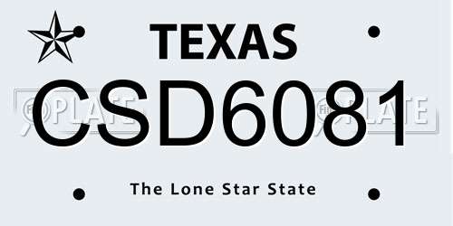 CSD6081 Texas License Plate