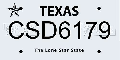 CSD6179 Texas License Plate