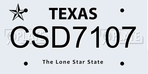 CSD7107 Texas License Plate