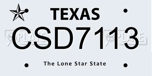 CSD7113 Texas License Plate