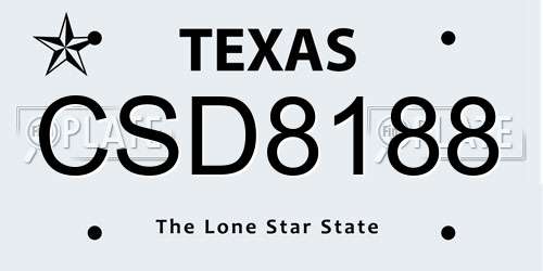 CSD8188 Texas License Plate
