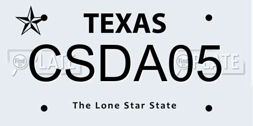 CSDA05 Texas License Plate