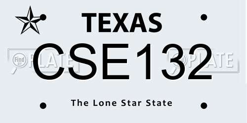 CSE132 Texas License Plate